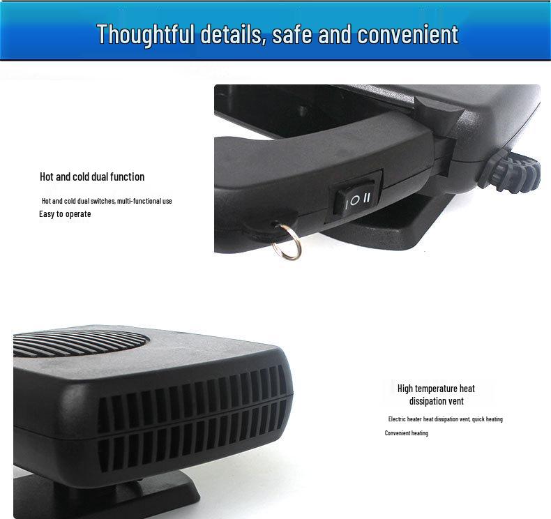 12V Electric Car Heater & Windshield Defroster - Hot & Cold Air Blower