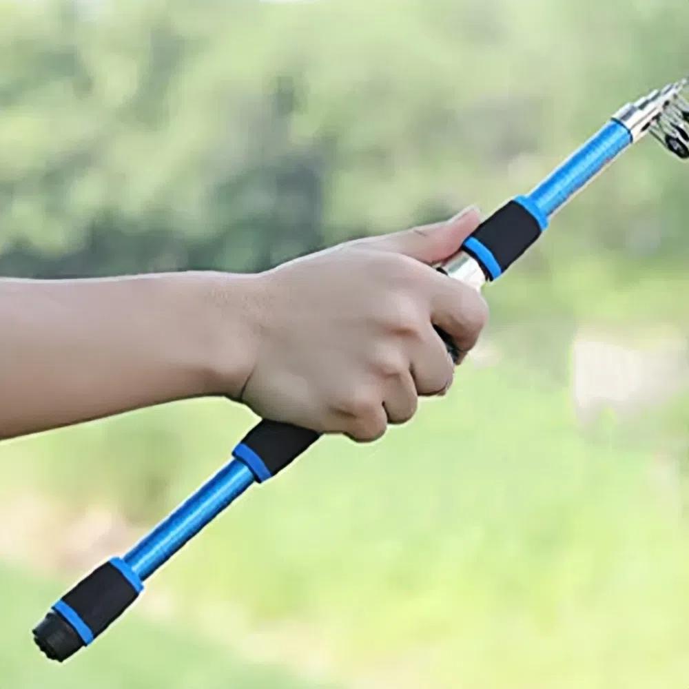 Portable Mini Fishing Pole Spinning Fishing Hand Pole Telescopic Fishing Rod Set Stream Lake