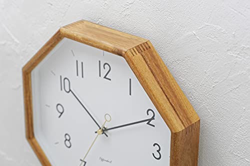 Interform Henritt Wall Clock CL-4089WH, White and Gold, Wood, Octagonal, W28 X H28 X D5.5cm
