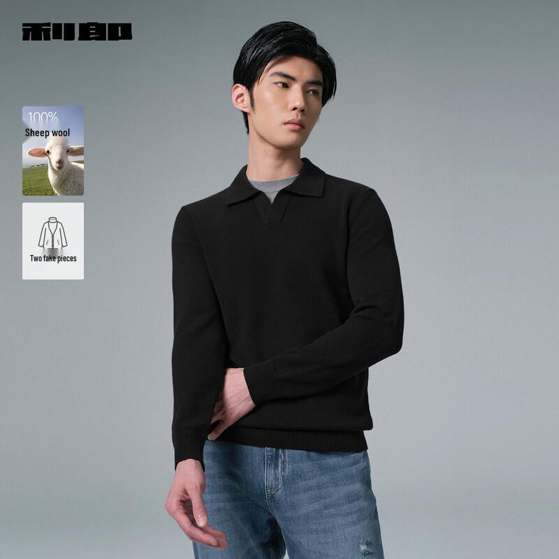 

Lilanz Men s 2025 Winter Faux Two-Piece Seagull Collar Wool Sweater 3XL