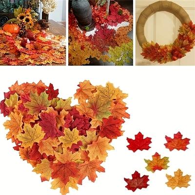 100 Stück Künstliche Ahornblätter Falsche Herbstblätter Simulationsblatt Foto-Requisiten Halloween-Dekoration