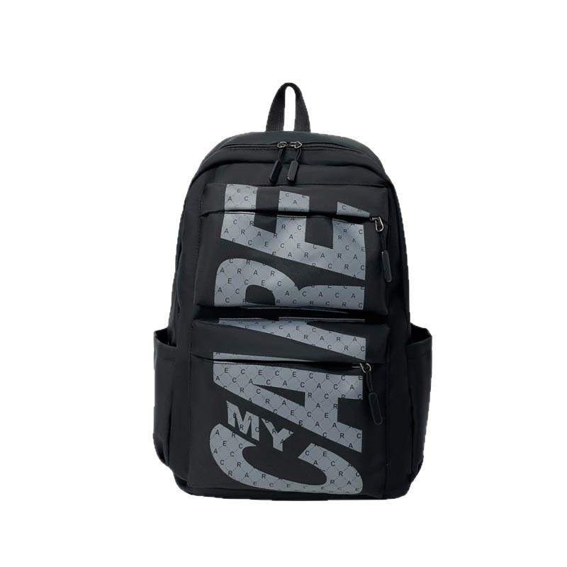 Pattern Letter Simplified Large Capacity Student Backpack For School Outdoor And