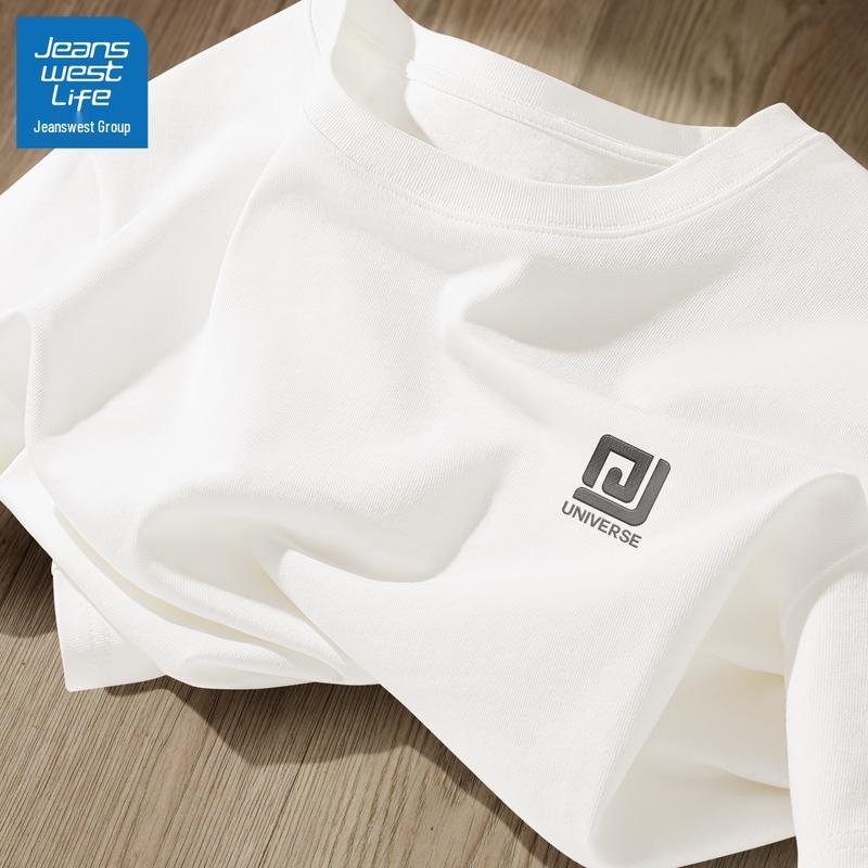 JEANSWEST LIFE Herren T-Shirt mit Wappenaufdruck aus schwerer Baumwolle