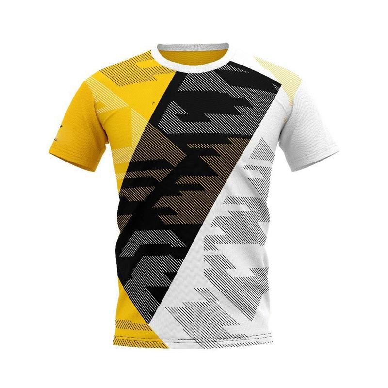 Badminton Trikot Schnelltrocknendes T-Shirt Unisex Locker Atmungsaktiv Rundhals T-Shirts 3D Druck Design Streifen Freizeit Sommer Herren T-Shirts