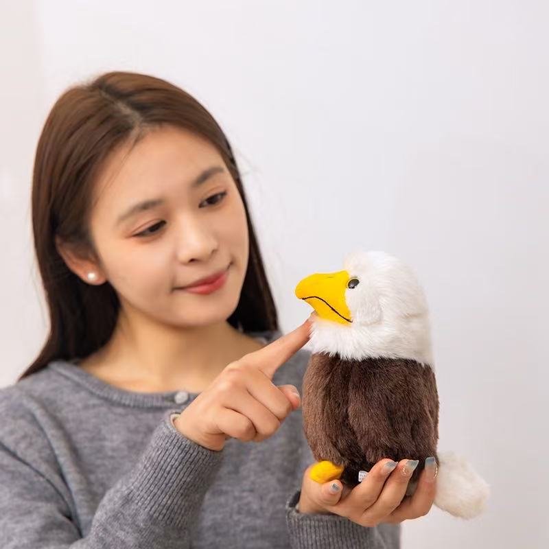 17cm simulation bald eagle stuffed plush toy figurine cartoon anime cute pillow cushion children's birthday gift fun doll