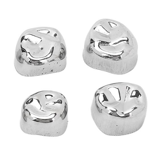 12pcs Dental Metal Crowns Stainless Steel Restore Chewing Function Dental Metal Crowns for Adults