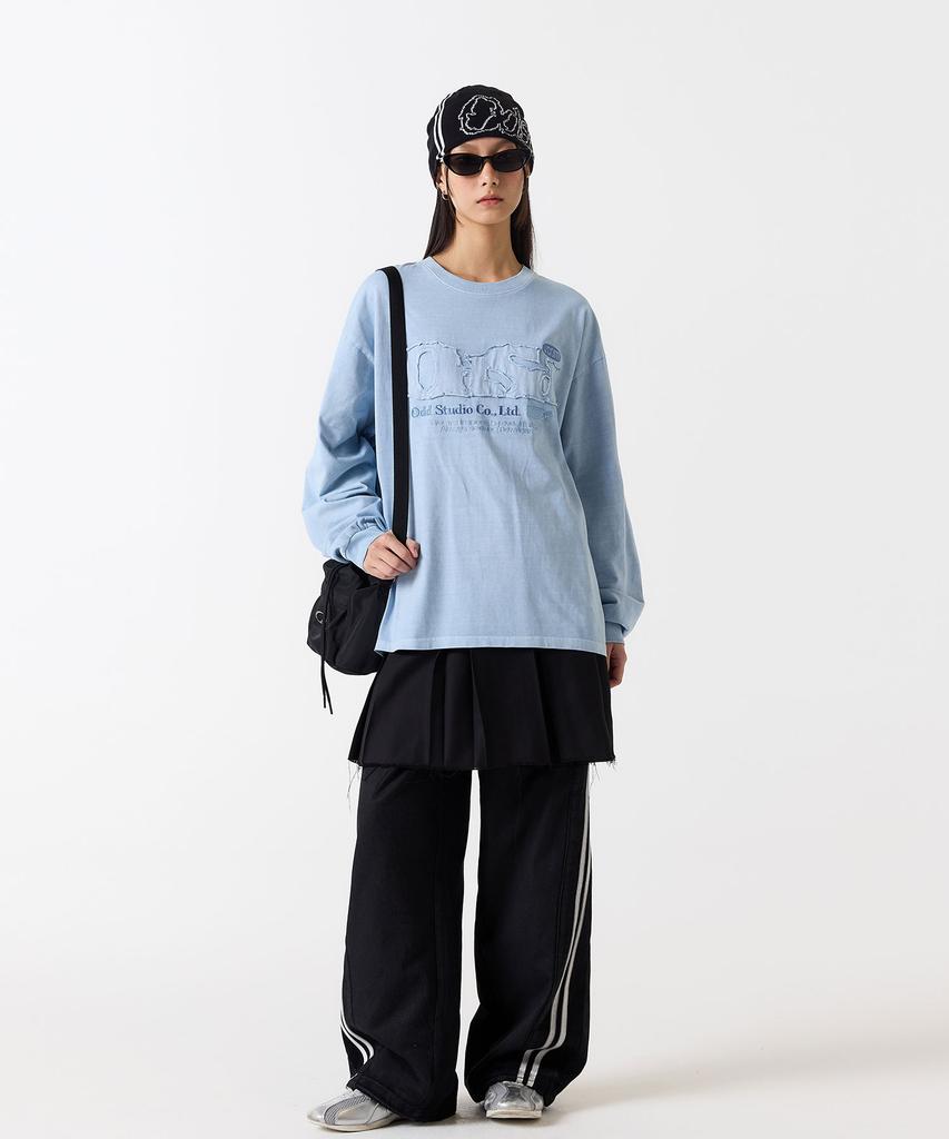 ODDSTUDIO Odsd Pigment Damaged Long Sleeve - Ash Sky