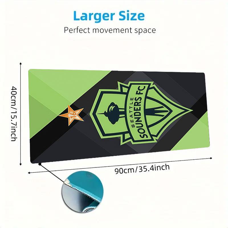 FC Seattle Sounders Mouse Pad, Large Gaming Desk Mat, Non-slip XXL Mousepad for Laptop & Tablet, Mini PC Playmat with Stitched Edges