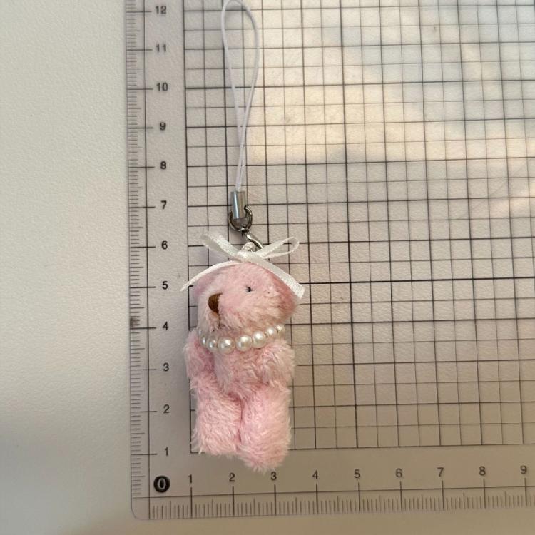 2Pieces Handmade Bear Bag Pendant Bear Phone Charm Stylish Bag Ornament Phone Pendant for Office and School Decorations