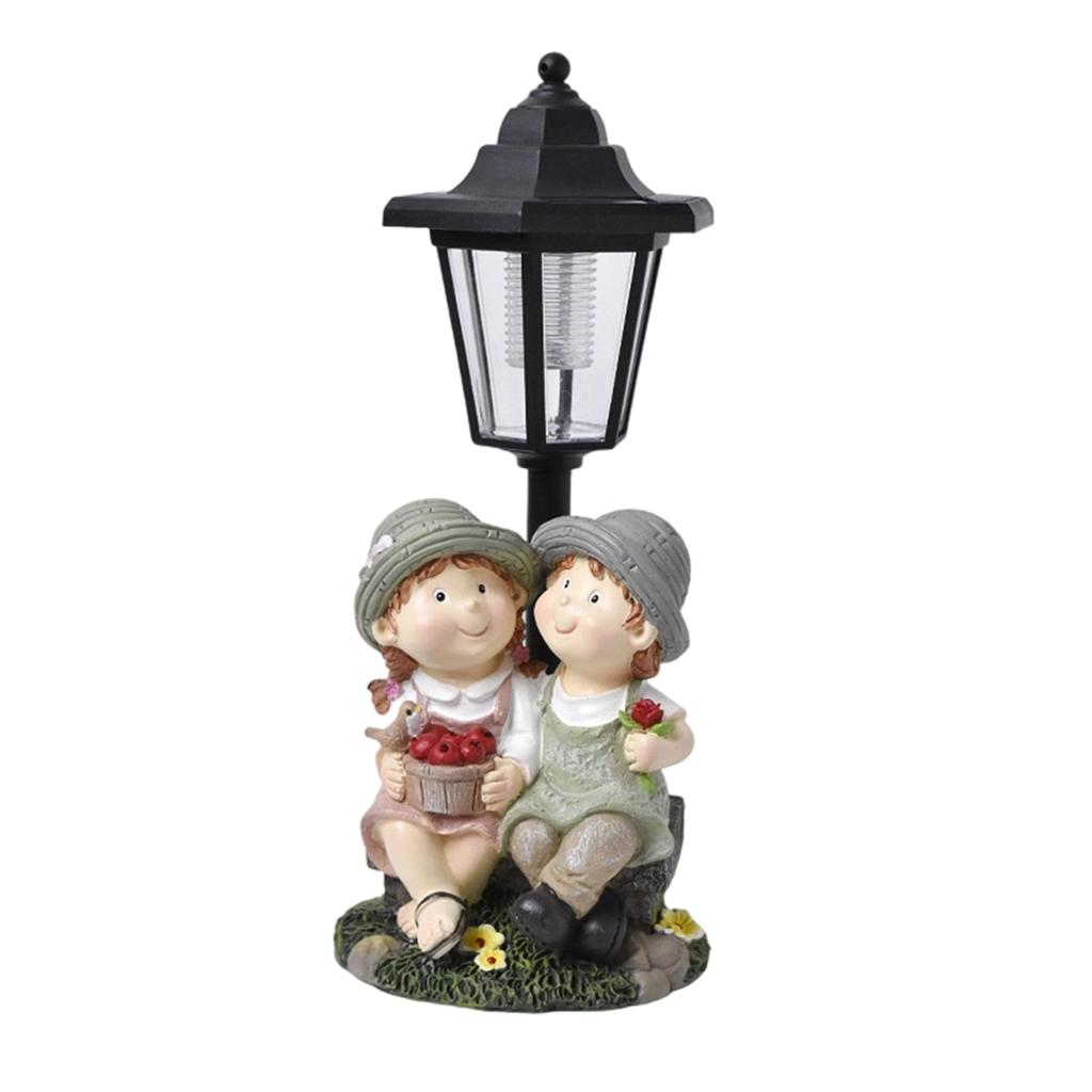Sisters Solar Outdoor Light Statue Ornaments