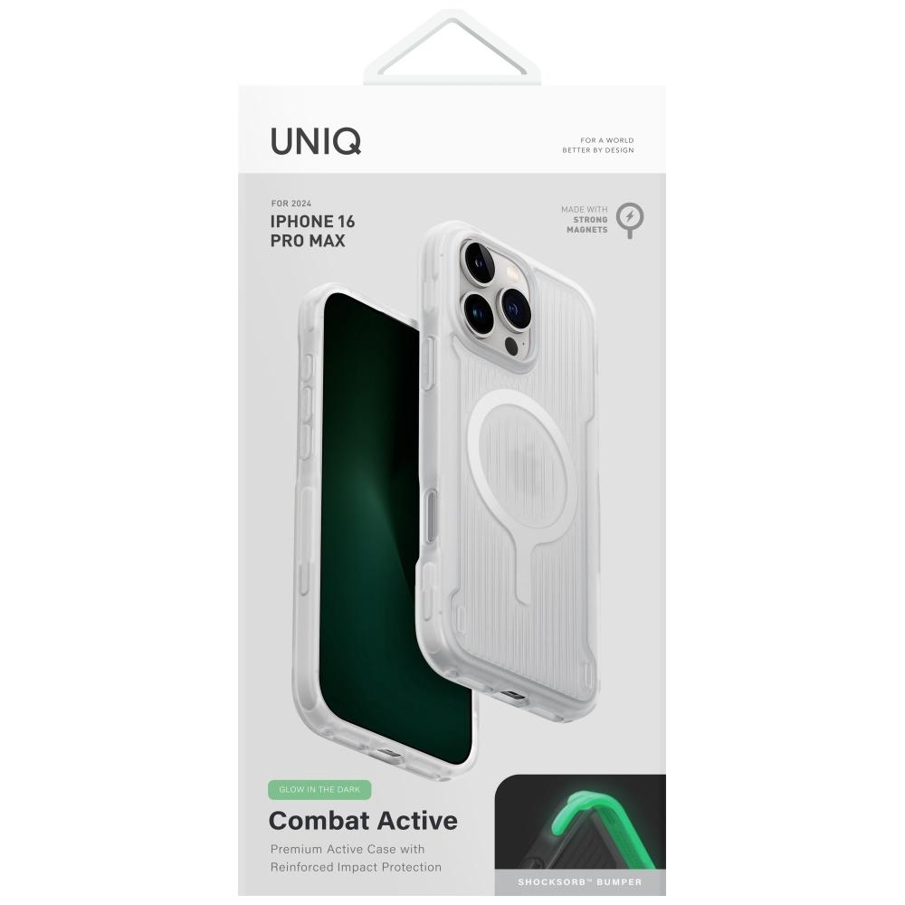 UNIQ Combat Active case for iPhone 16 Pro Max Magclick Charging lume white
