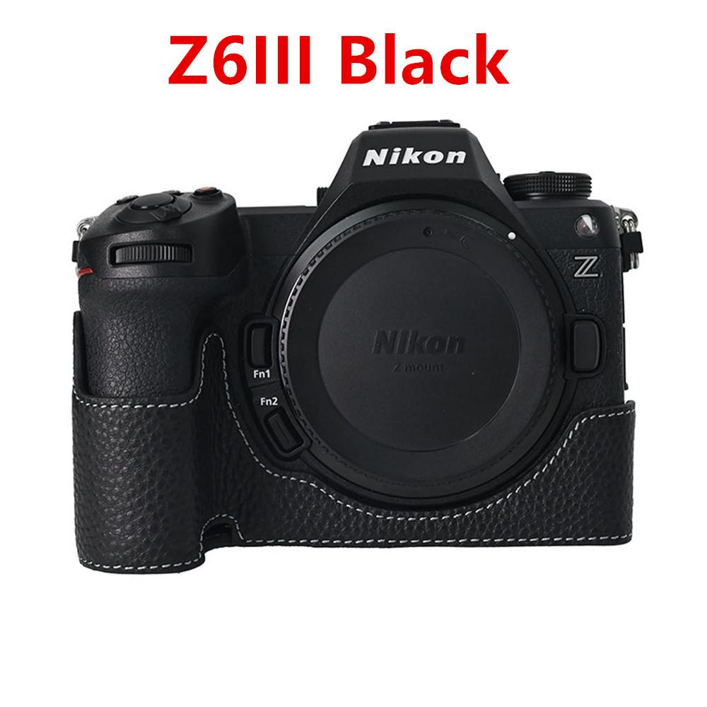 Echte Leder Halbe Kameratasche für Nikon Z6III Z6II Z7II Z5 Z50II ZF Zf Akkufach Kamera Körperabdeckung