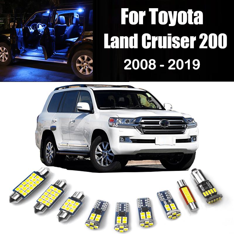19pcs Car LED Bulbs For Toyota Land Cruiser 200 LC200 2008 - 2015 2016 2017 2018 Interior Dome Lamp Trunk Light Accessories