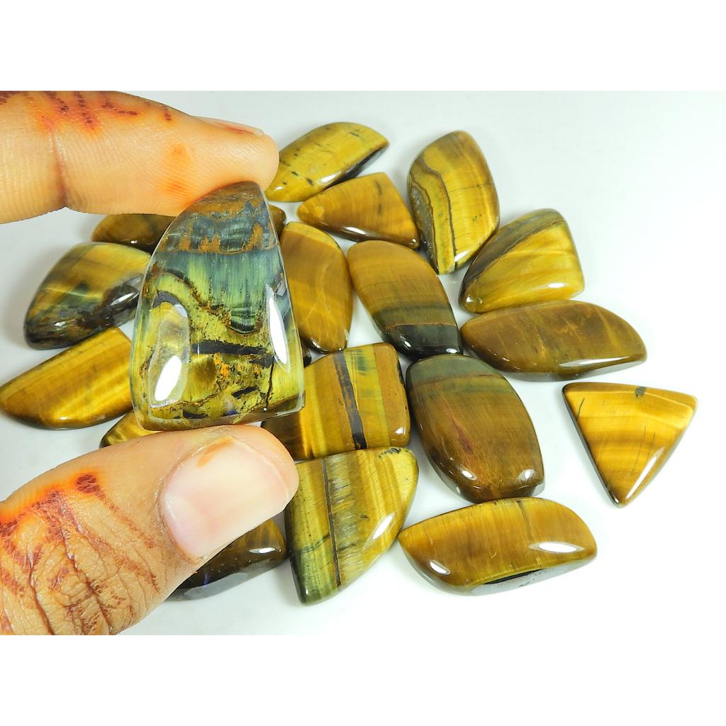 22-29MM Natural Tiger Eye Fancy Cabochon Loose Gemstone 20Pcs Lot 360Cts. SY-421