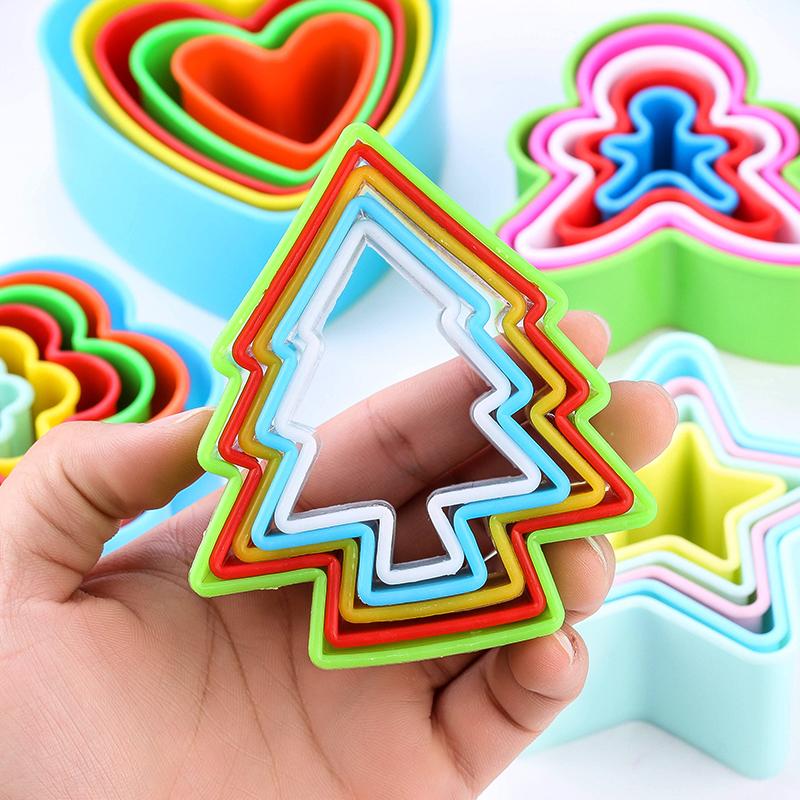 FAIS DU Sandwich Cutters for Children Kids Christmas Tree Heart Star Shapes Cutters Fruit Vegetable Bread Toast Food Cookie Mold