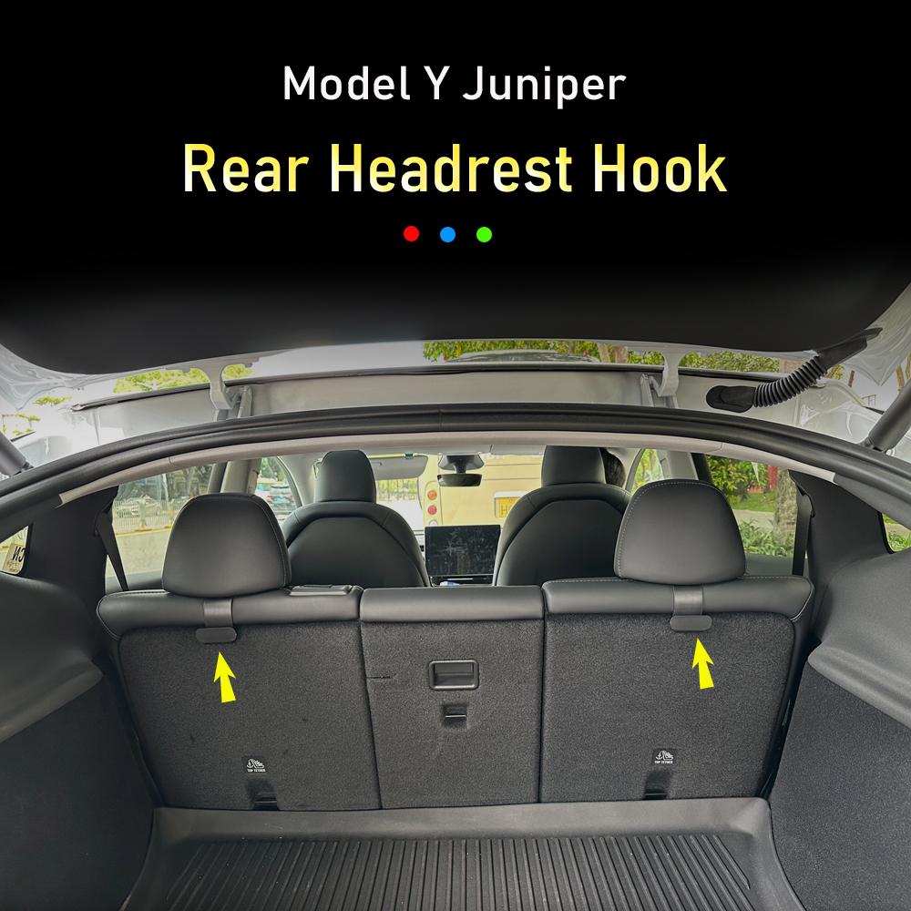 2pcs Trunk Grocery Bag Hook for 2025 Tesla Model Y Juniper Launch Trunk Organizers Multi-functional Seat Purse Storage Holder