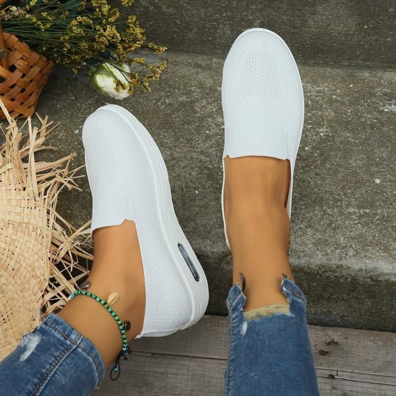 Fashion EOFK Women's Mesh Breathable Loafers Sneakers Solid Color Front Summer Walking Casual Shoes