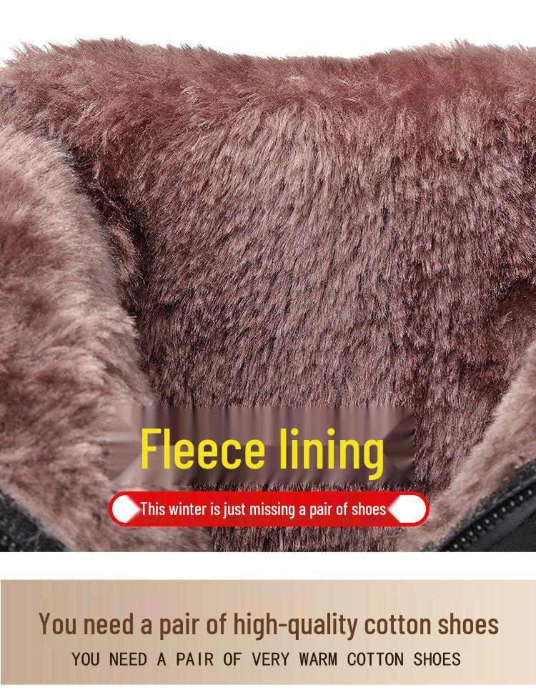 Ghete de damă cu toc gros, antiderapante, până la gleznă, cu lână naturală și bumbac - Catifea caldă pentru toamnă/iarnă