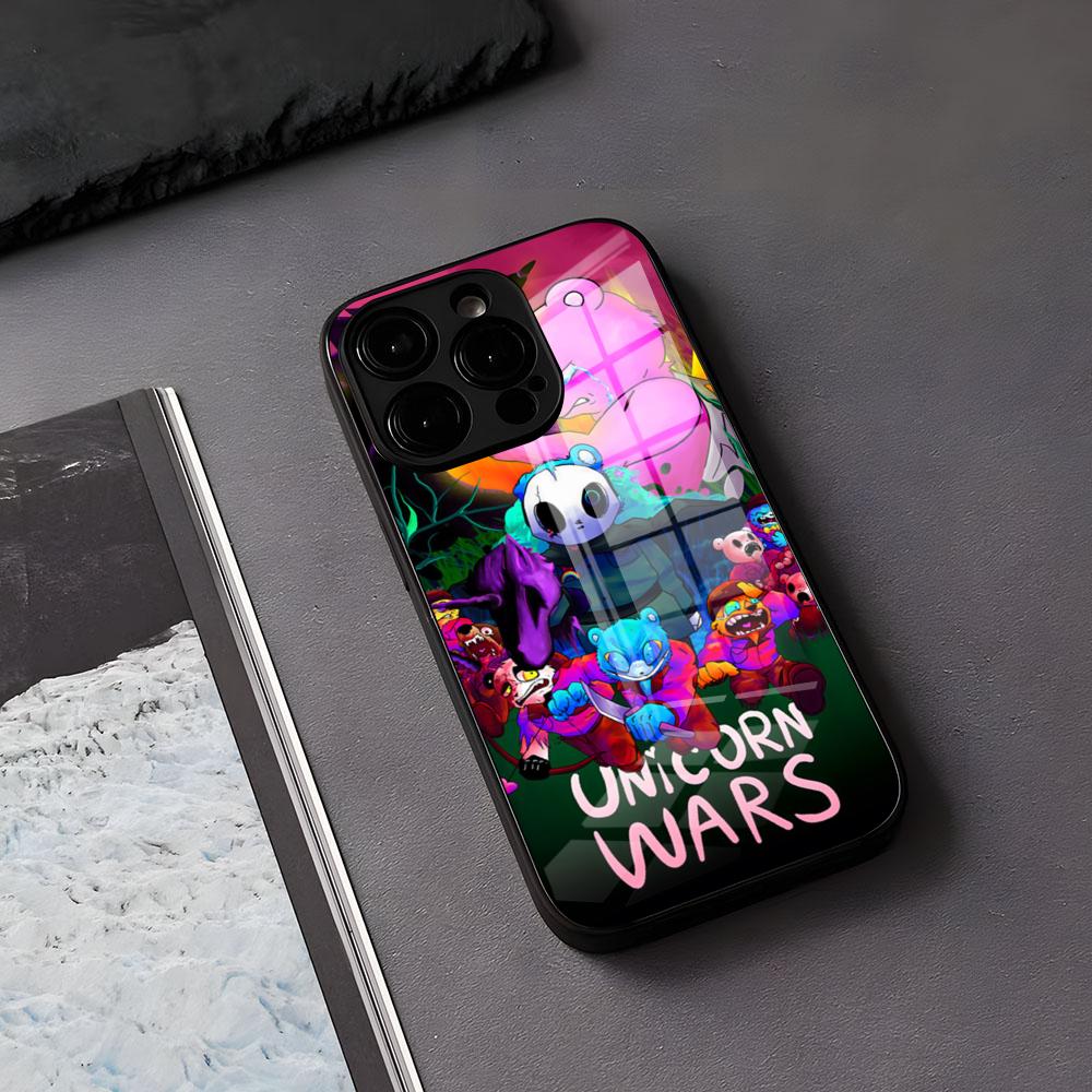 

U-unicorn Wars Phone Case For IPhone 17 Air 16 E Pro Max 15 14 13 Mini 12 Pro 11 Max Plus Black Glass Cover iPhone 15 Pro
