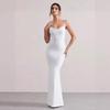 Spot pure desire sexy suspenders show figure halter slim fit European and American buttocks fishtail skirt long dress