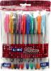 Linc Shine Glitter Gel Pens 1.0mm Multicolour Ink Pack of 1 X 10pcs Click Cap Smooth Writing For School Office Art Projects