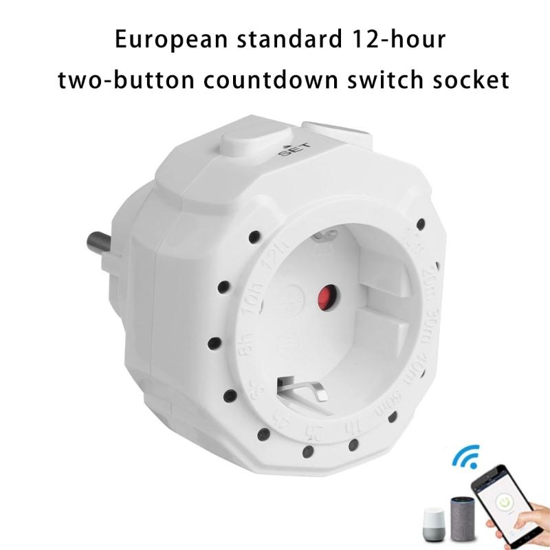 Two Button Digital Timer Intelligent Power Socket Electronic Digital Timer Switches Replacement Socket Easy to Use