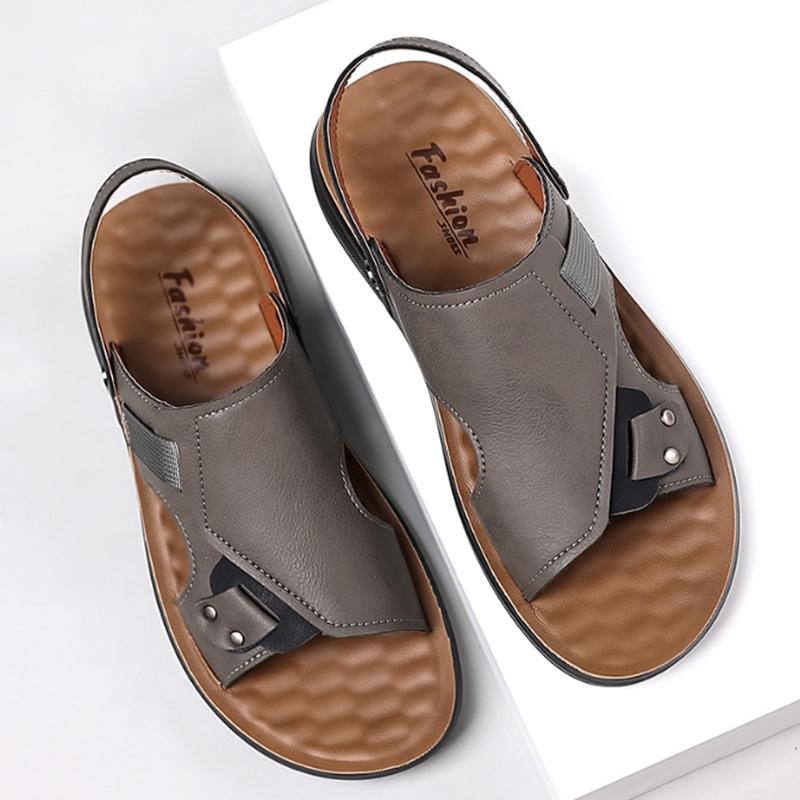 Fashion Classic Open Toe Men's Sandals Summer 2024 Non-slip Waterproof Sandals Men's Soft Bottom Wear-resistant Middle-aged Dual-use