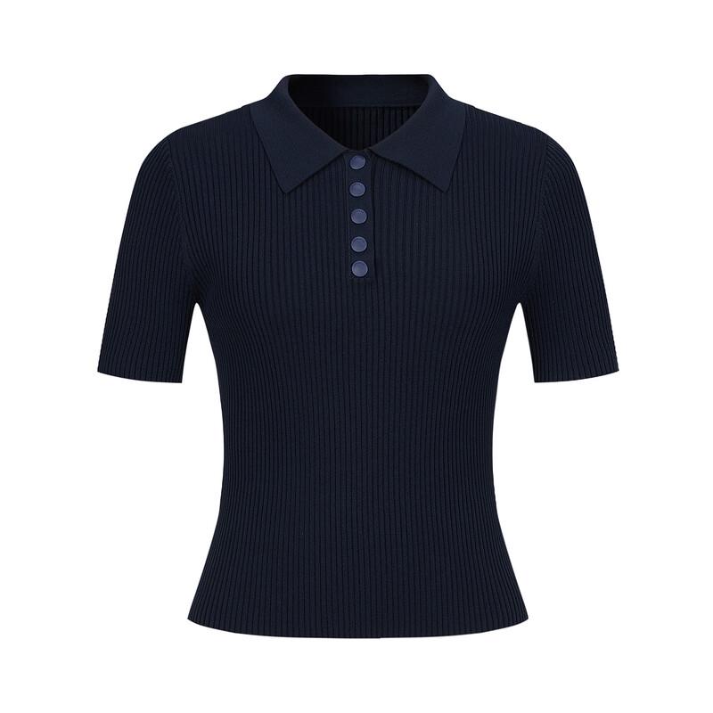Women's Slim-Fit Polo Knit Short Sleeve Shirt