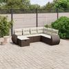 VidaXL Garden Lounge Set with Cushions 7 Pcs, Patio Sofas, Patio Furniture Set, Outdoor Furniture, Brown 3264149
