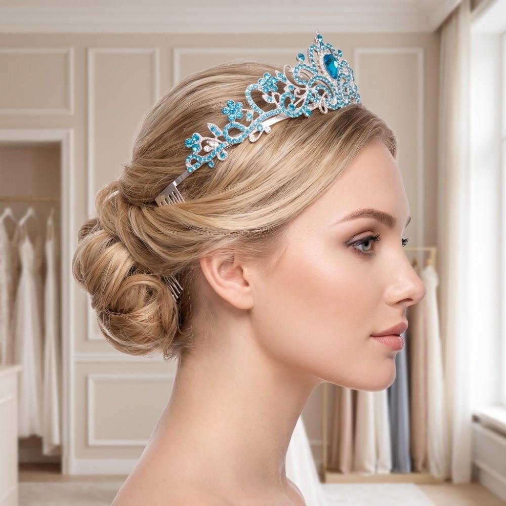 Vintage Crystal Tiara with Comb Bridal Headpiece Goods Decoration Rhinestone Crown  Costume