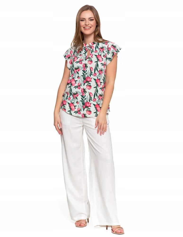 Women's Blouse, Short Sleeve, Patterned, Elegant, MORAJ XL PATT 1
