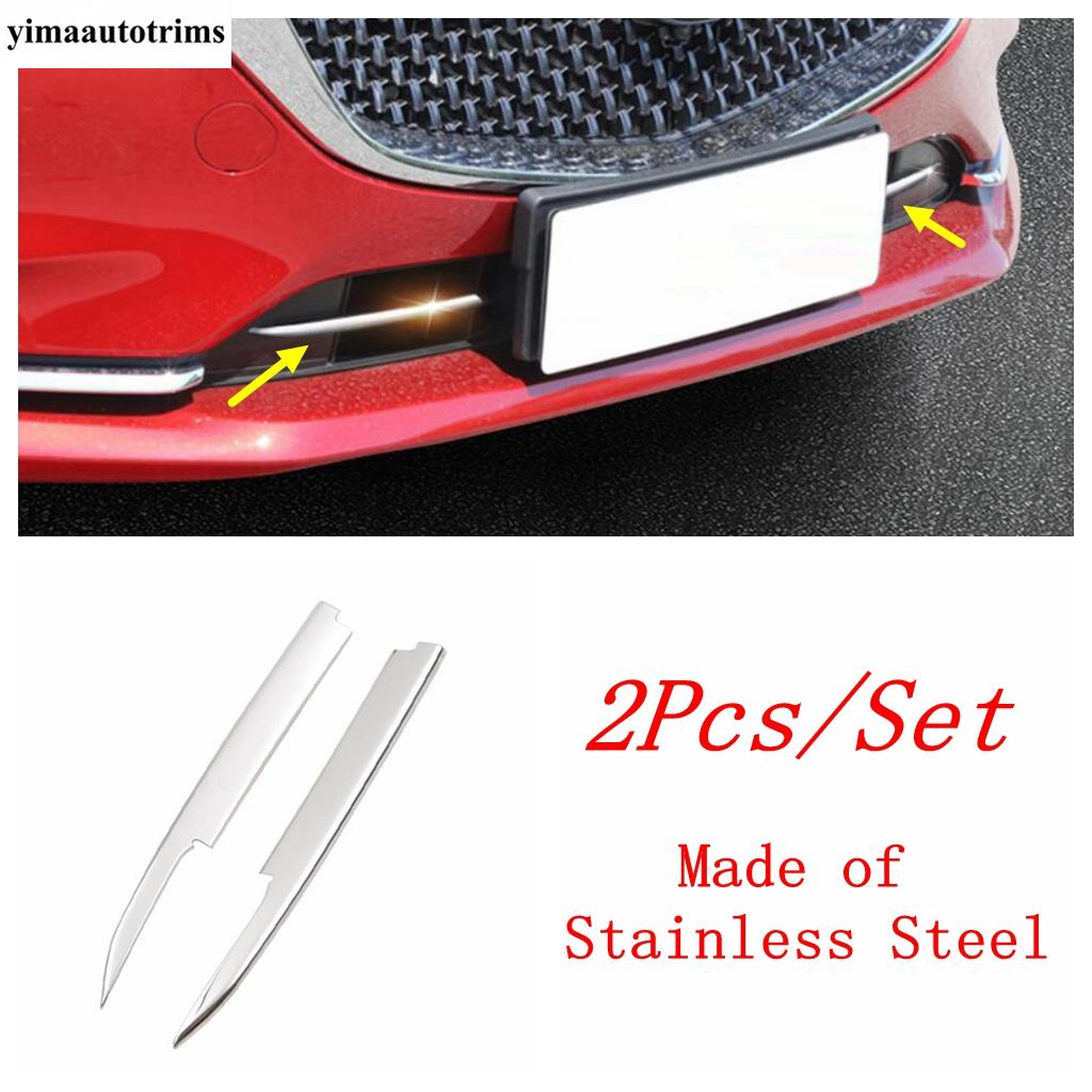 Stainless Steel Accessories For Mazda 6  - 2024 Car Front Bumper Lip Hood Middle Bottom Grille Mesh Strip Decor Cover Trim
