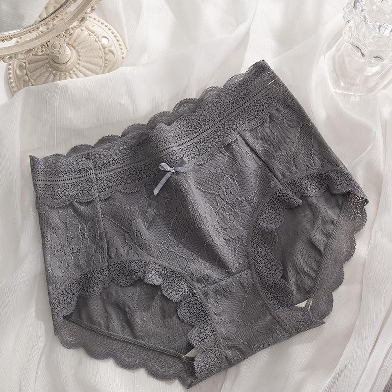 Ladies' Mid Waist Sexy Lace Underwear Panties  Breathable Seamless Summer Thin Briefs Underpants Lingerie for Women