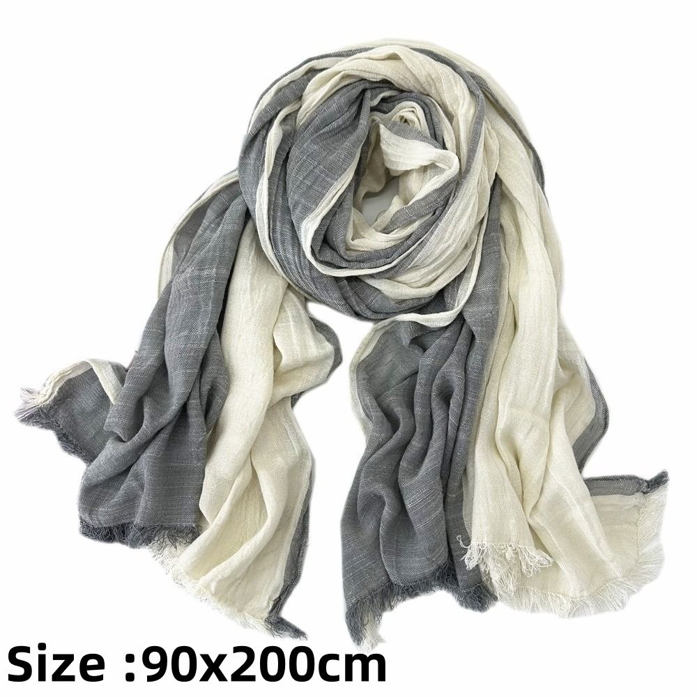Japanese Retro Cotton Scarf Unisex Men Scarves New Tassel Shawl Gift