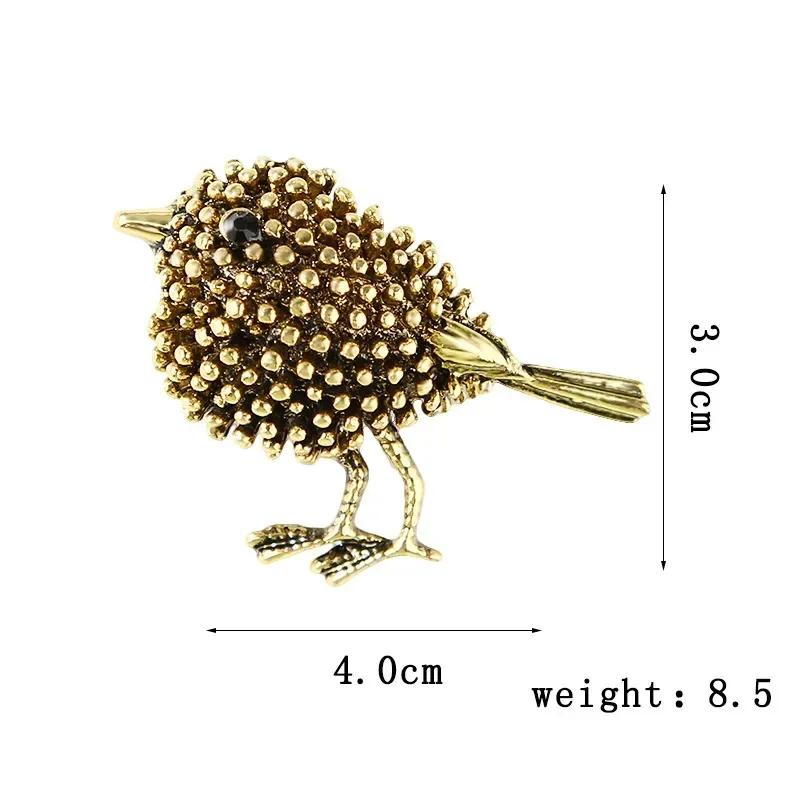 Creative Gifts Vintage Sparrow Brooch Animal Lapel Pins Alloy Bird Brooches Designer For Women Dresses Suit Clothing Accessories