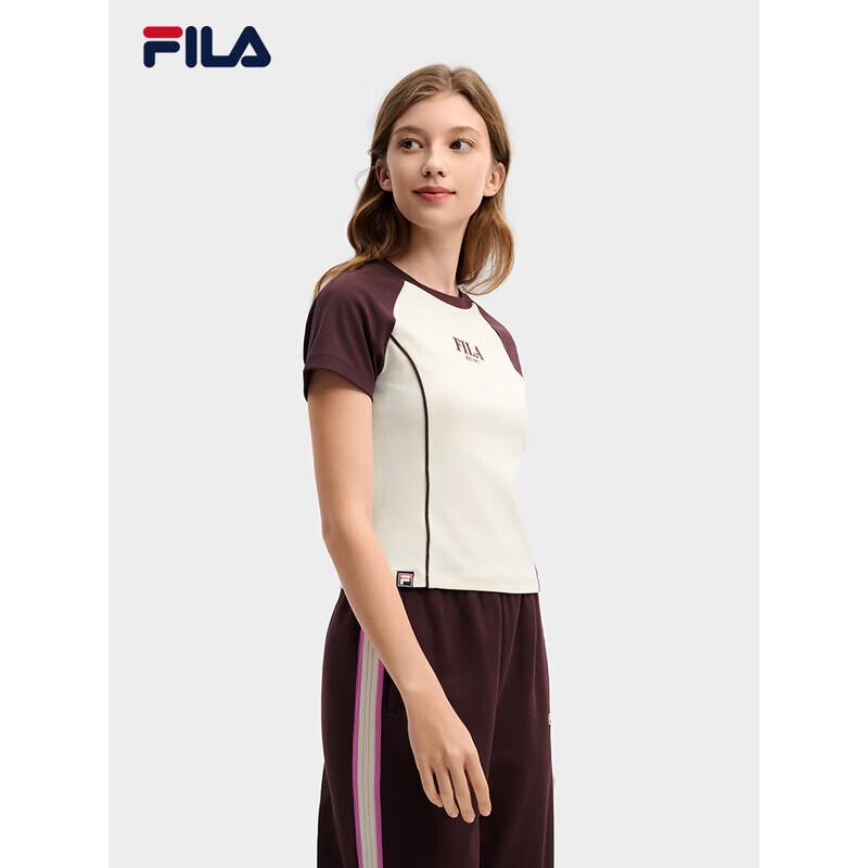 FILA Women s Slim Fit Contrast Raglan Sleeve Knit T-Shirt S