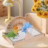 Wood Rotating Platform Stand Chew Toys-Durable Eco-Friendly Interactive Boredom Buster Enrichment for Birds Parrots Anxiety