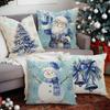 Christmas Embroidered Circle Yarn Pillow Sofa Pillow Cushion Decorative Pillow Cover Without Core