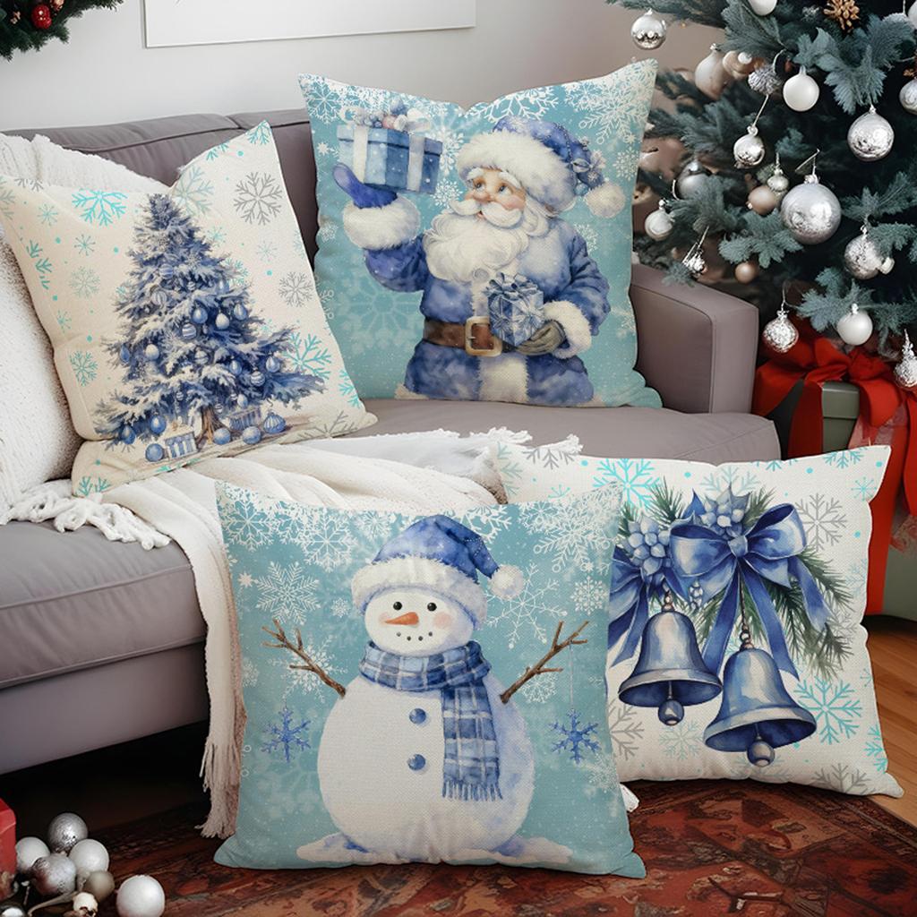 Christmas Embroidered Circle Yarn Pillow Sofa Pillow Cushion Decorative Pillow Cover Without Core