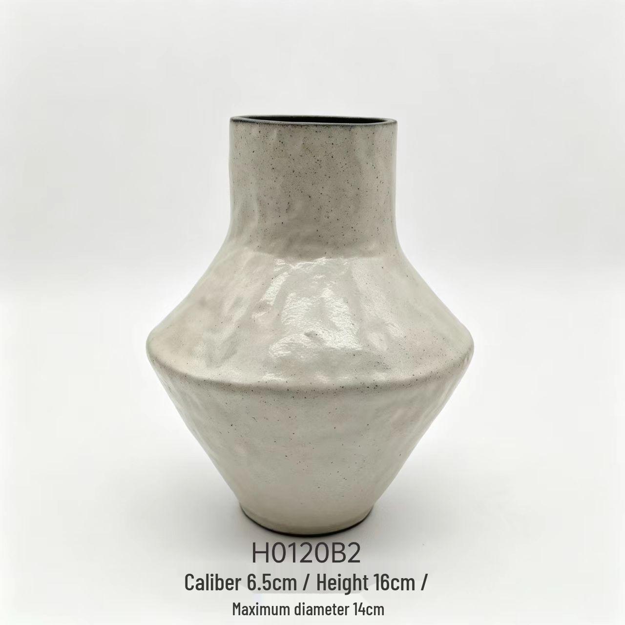 Wabi-Sabi Retro Ceramic Vase: Vintage Chinese Style for Living Room or Tea Room