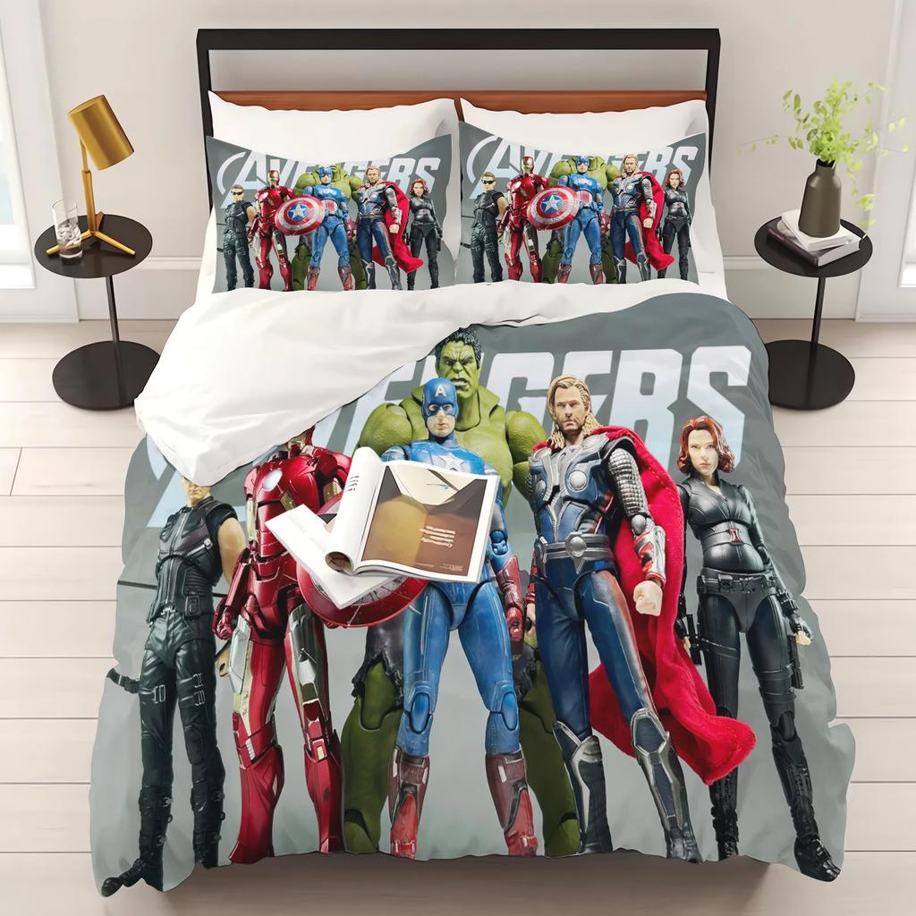 Marvel Spider Man anime Home Bedroom Comforte Nordic polyester material suitable for children and adults 3-piece set
