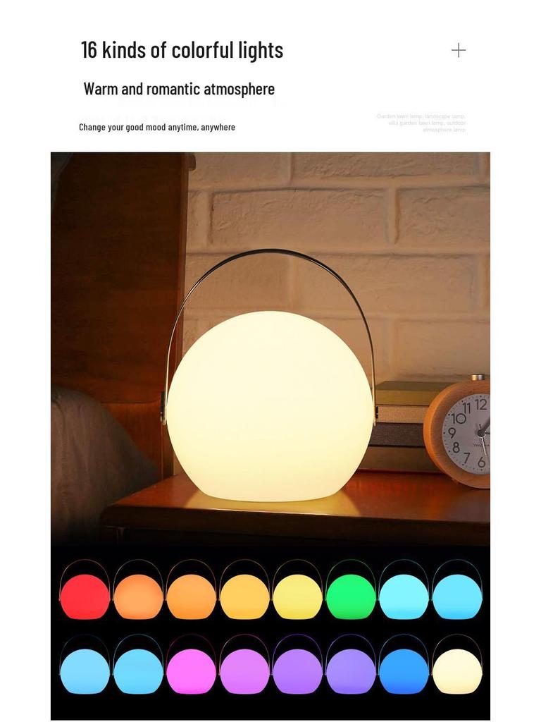 European-Style LED Table Lamp: Egg-Shaped Remote Control Bedside Night Light with USB Charging for Bedroom Ambiance