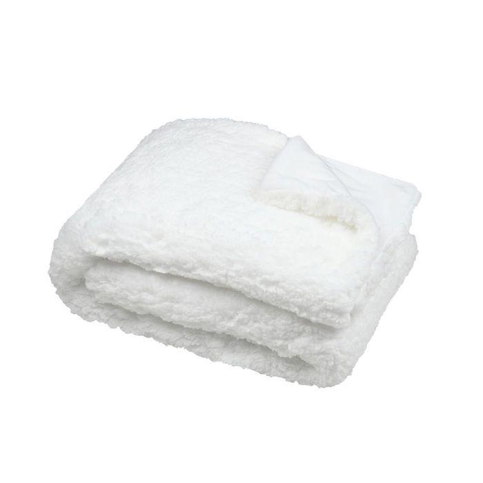 Plaid - Collection Dude - 130 x 150 cm - 100 % polyester - Blanc élégant