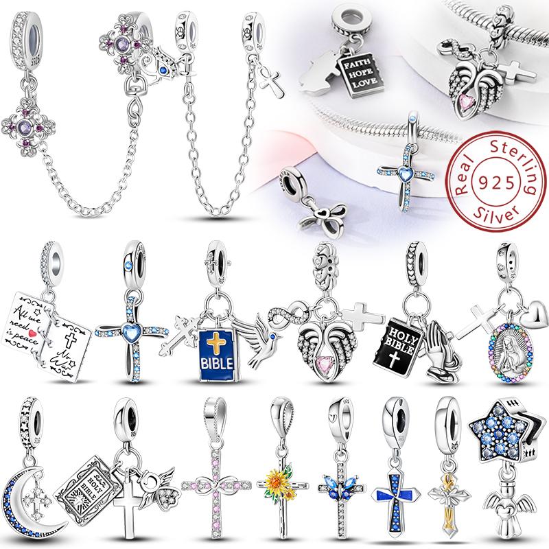 Holy Blessing copper Cross Wings Bible White Dove Classical 3mm Charm Bead Charms Bead Charms Compatible With Pandora Authentic Bracelets Do It Yourse