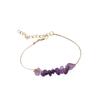 Festive Gifts Amethyst Gravel Beaded Bracelet With Silver Chain Elegant Fashion Jewelry For Women Daily Wear Simple Versatile Accessory