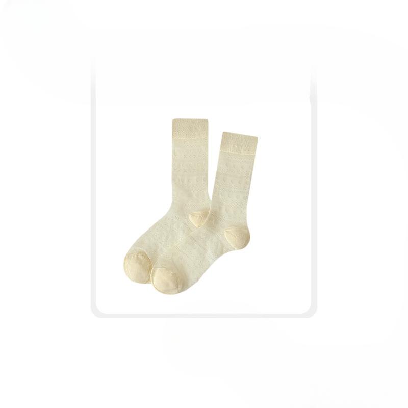 Ladies Spring and Summer New Style Thin Hollow Love Mesh In The Tube Socks