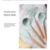12pcs Set of Multi-color Silicone Wooden Handle Kitchenware Set Non Stick Pot Spatula and Spoon Cooking Utensils, Heat-resistant