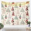 Cute Snowman Tapestry Kids Merry Christmas Wall Art for Bedroom Living Rooms Xmas Snowflake Wall Hanging Blanket Breathable