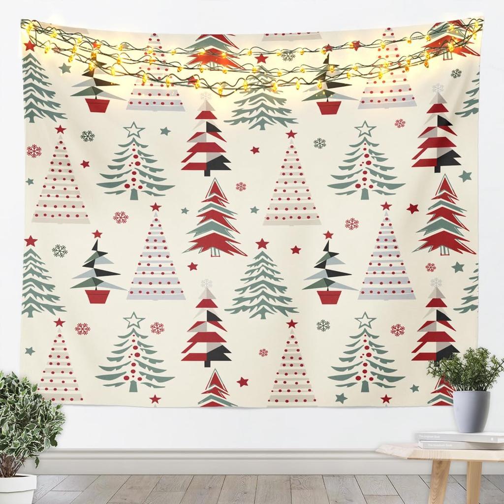 Cute Snowman Tapestry Kids Merry Christmas Wall Art for Bedroom Living Rooms Xmas Snowflake Wall Hanging Blanket Breathable