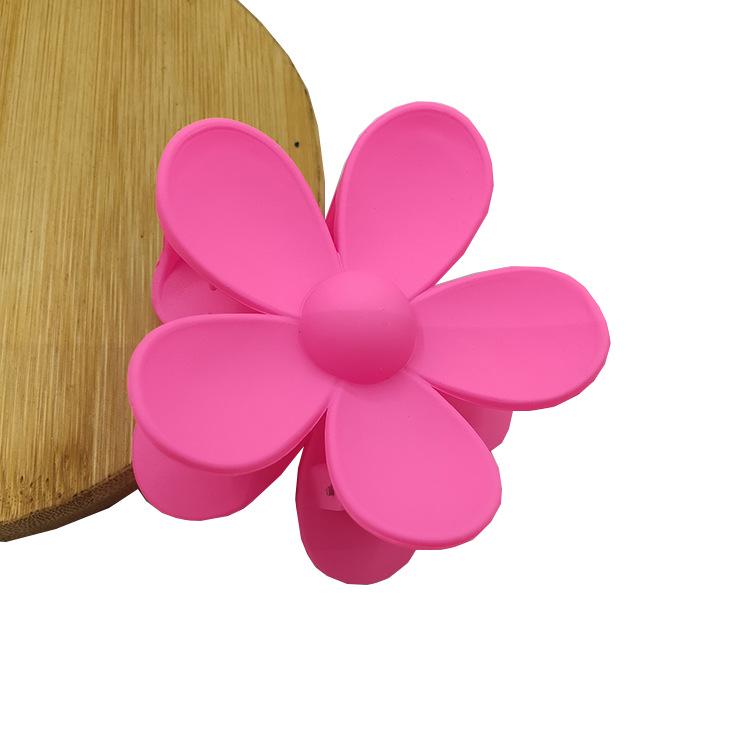 Matte Flower Hair Claw: Five-Petal Clip for Updo & Ponytail